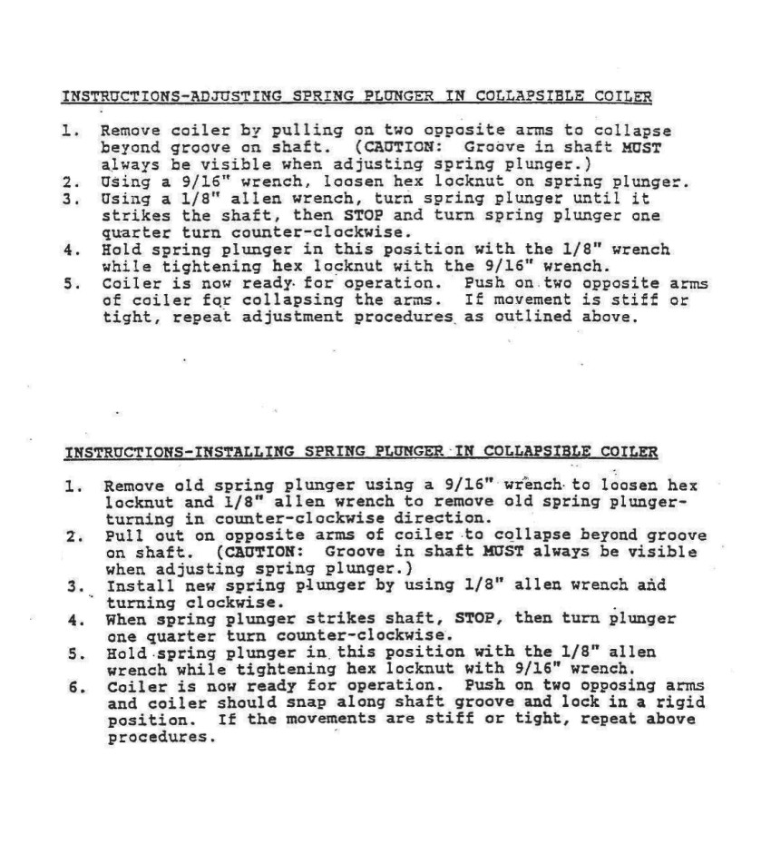 Spring plunger coiler instructions